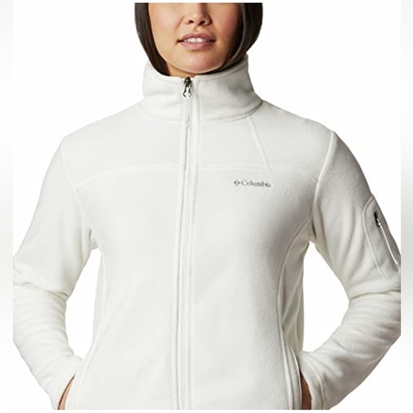 Cream white Columbia zip fleece comfy jacket size medium - Picture 7 of 8